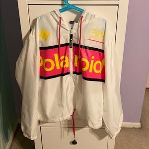 🧿white polaroid windbreaker